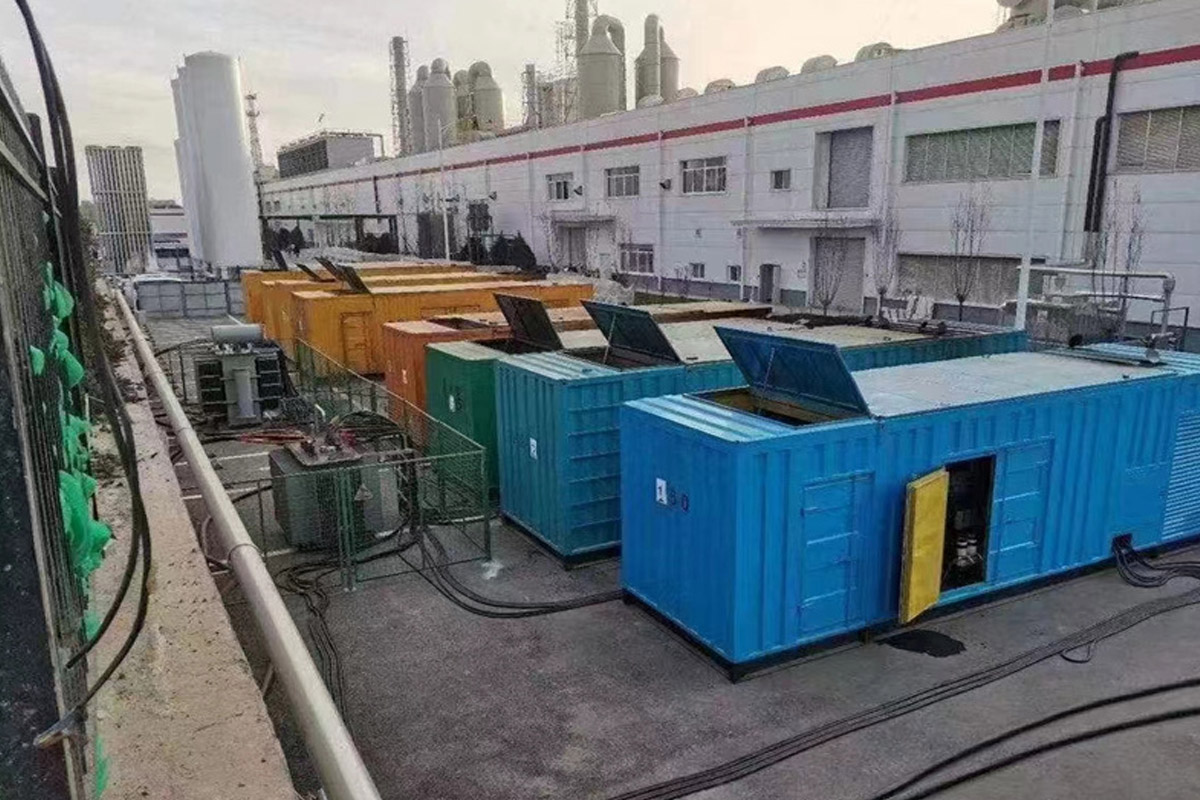 广宁发电机租赁施工现场